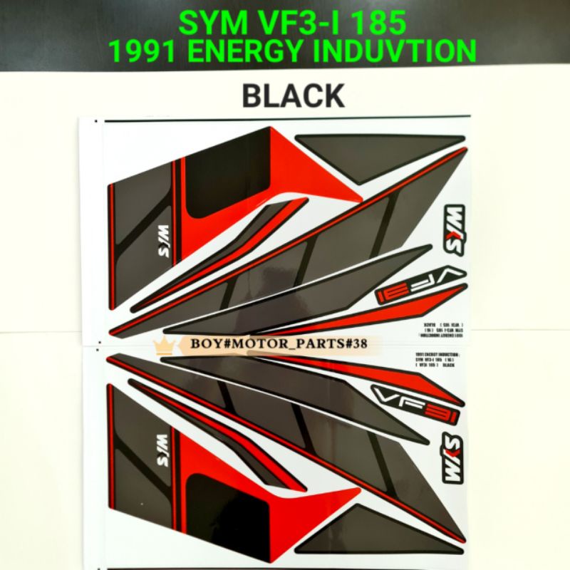 SYM VF3i 185 CUSTOM 1991 ENERGY INDUCTION ( 16 ) BODY STICKER ( READY ...