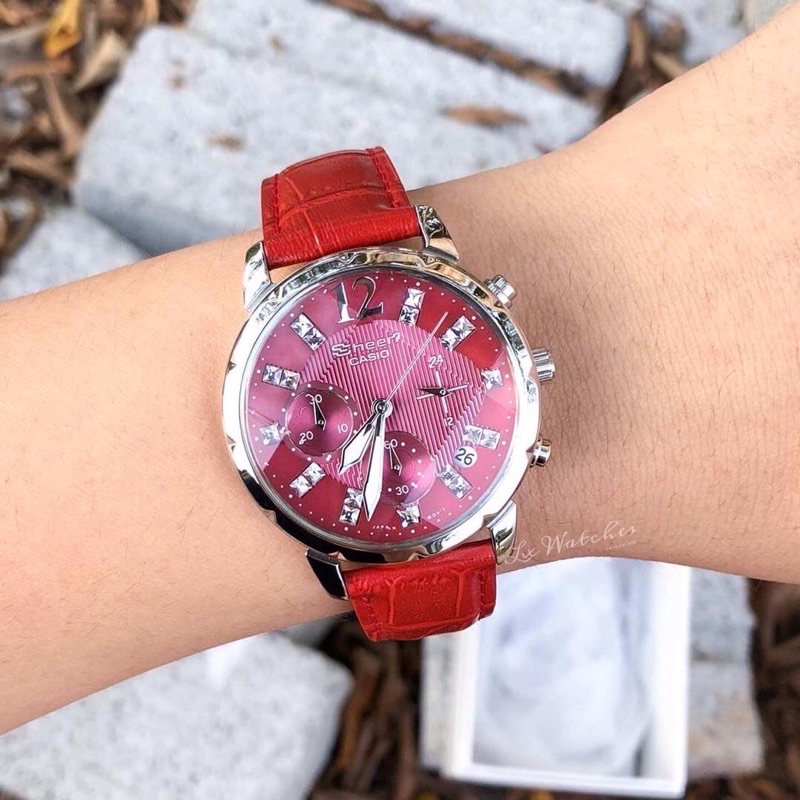 Genuine Leather Strap for Casio Sheen Series She-5010 5018 5012 5023 Women's  Bracelet Waterproof Watchband Accessories 18mmm Red - AliExpress