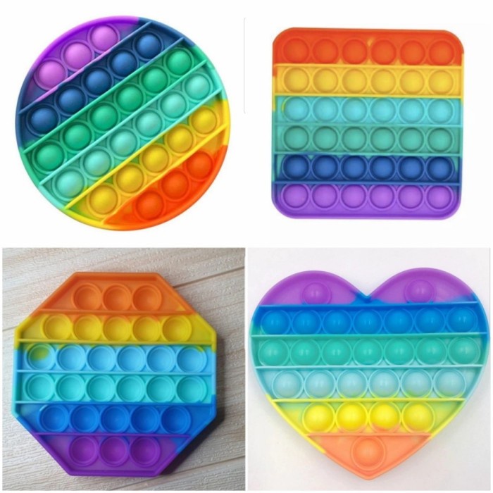 Push BUBBLE FIDGET POP IT FIDGET TOY POPIT RAINBOW Free Shipping