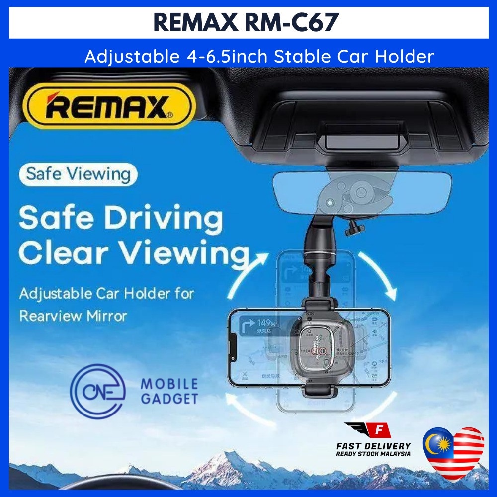 REMAX RM-C67 Adjustable 4-6.5inch Stable Safe Driving Rearview Mirror ...