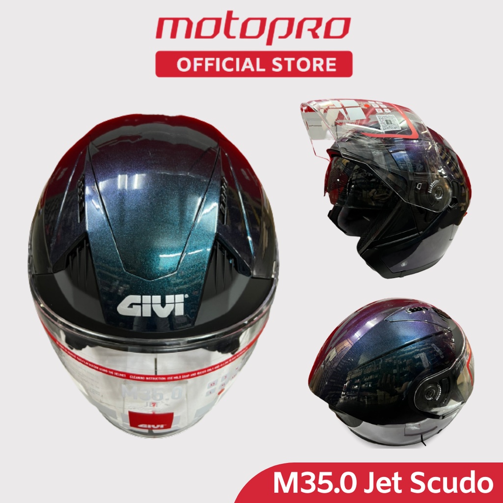 GIVI Limited Edition M35.0 Jet Scudo Double Visorex Helmet Pelangi ...