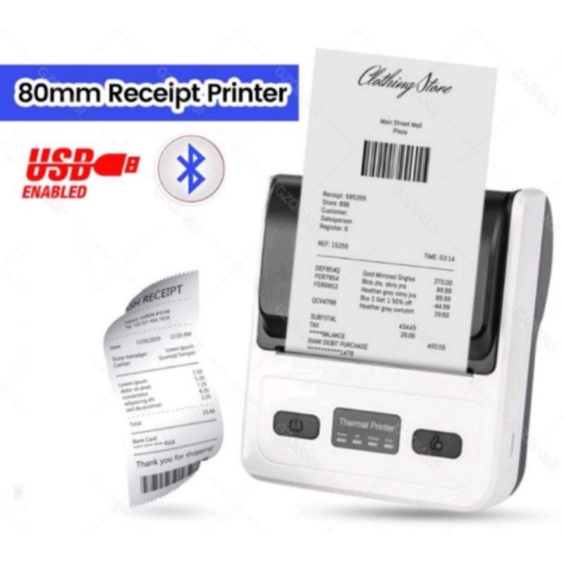 80mpt 𝗙𝗥𝗘𝗘pos 80mm Thermal Printer Goojprt 3inch Portable Bluetooth Receipt Printer 7417