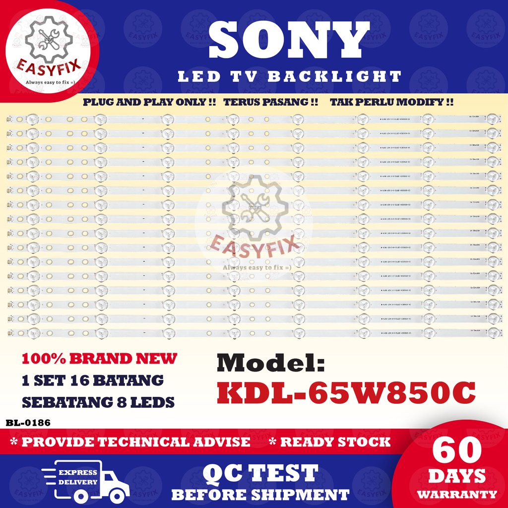 ( NEW ) KDL65W850C SONY 65 INCH LED TV BACKLIGHT ( LAMPU TV ) 65W850C