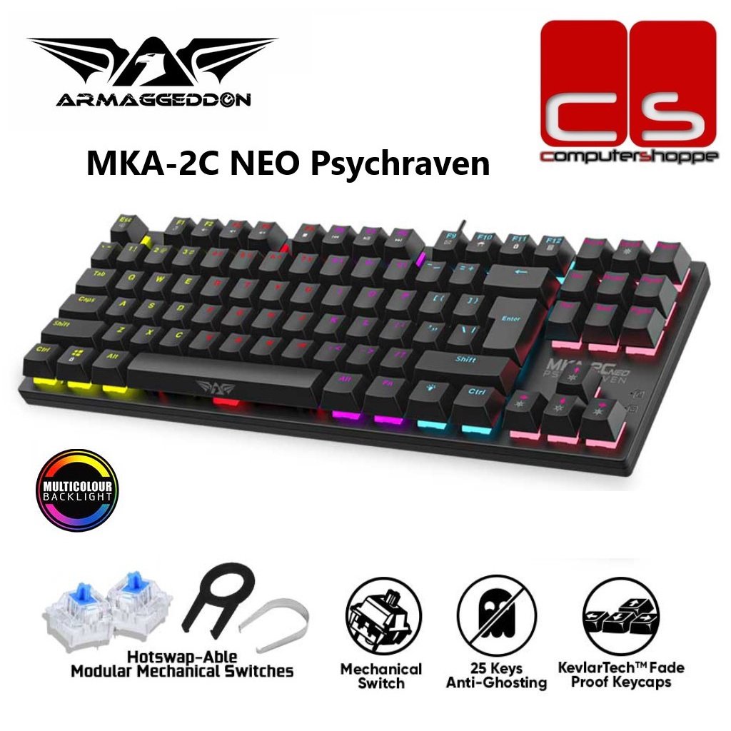 Armaggeddon MKA-2C NEO Psychraven Mechanical Gaming Keyboard - Black ...