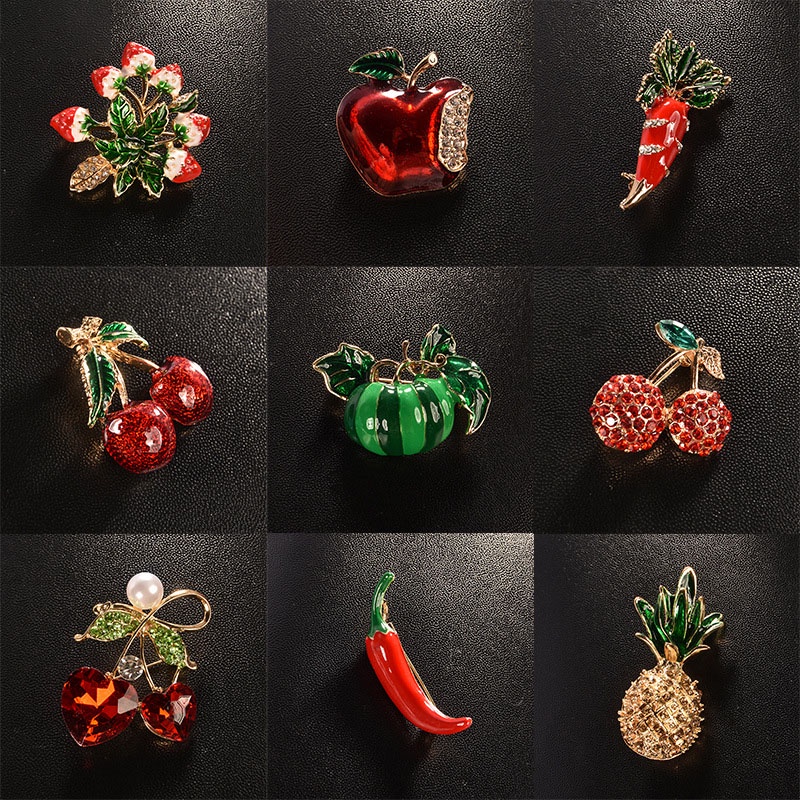 Creative Fruit Brooch Pins for Women Unisex New Trendy Jewelry Niche ...