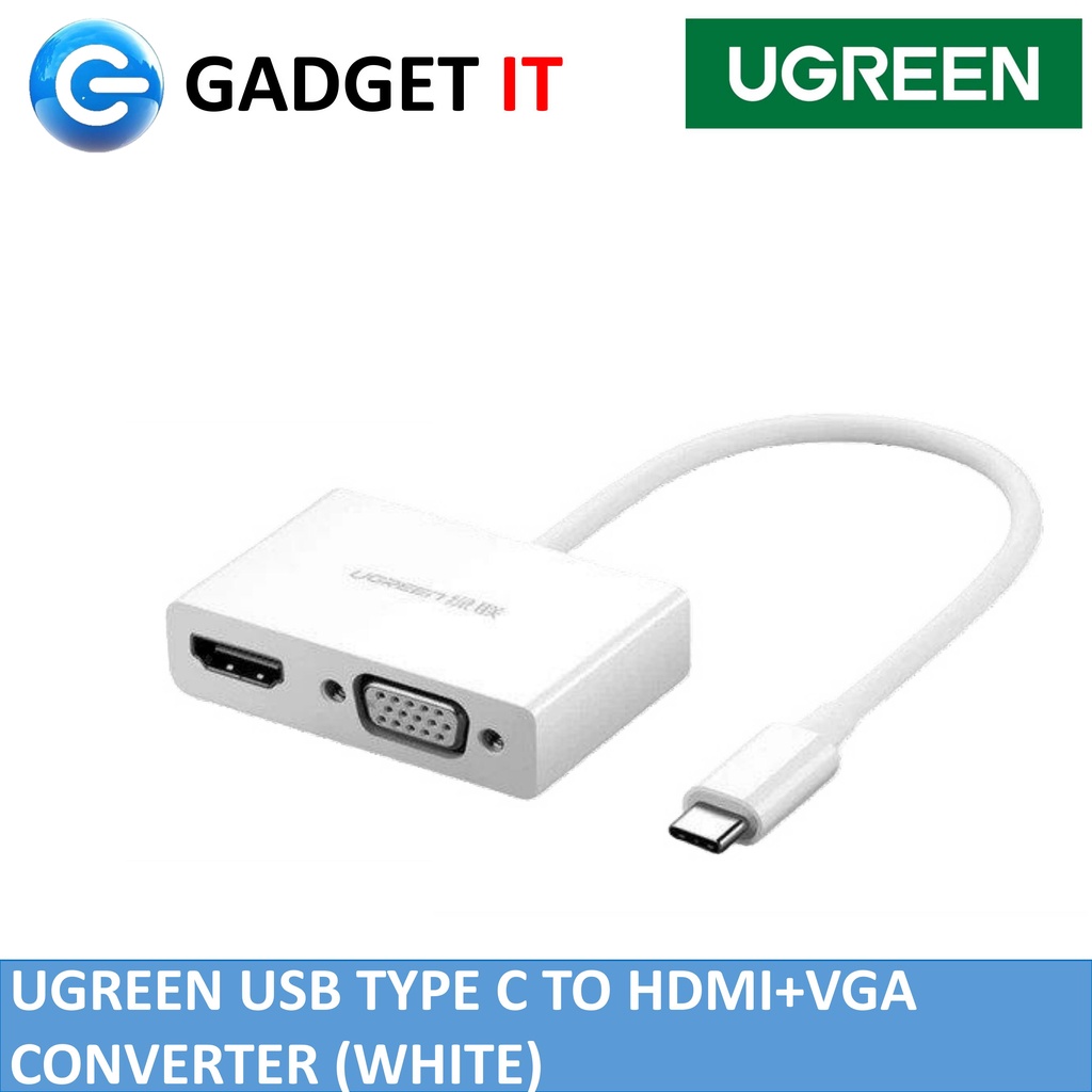 Ugreen Usb Type C To Hdmi Vga Converter White Adp Ug Mm