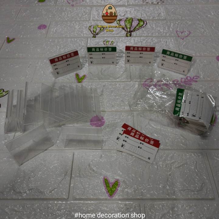 20 Pcs price tag and holder of product detail display label show ...
