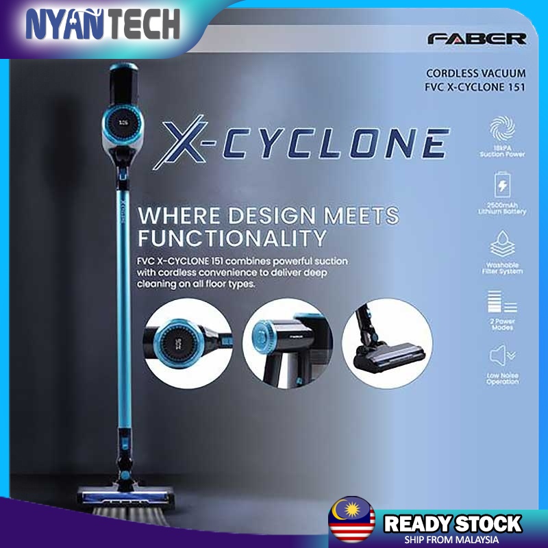 FABER Cordless Handstick Handheld Vacuum FVC X-CYCLONE 151 Floor ...