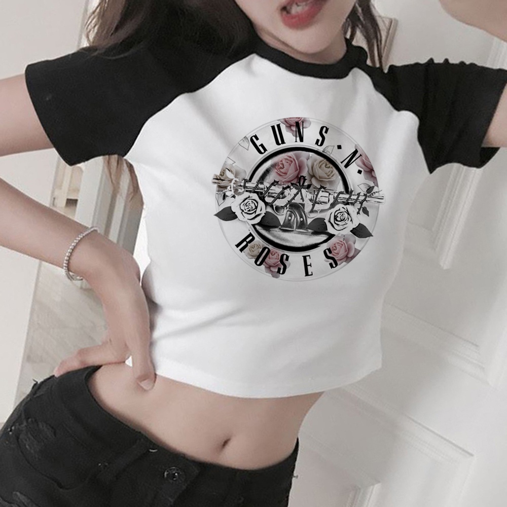 guns n roses trashy cyber y2k crop top Female fairy grunge cyber y2k ...