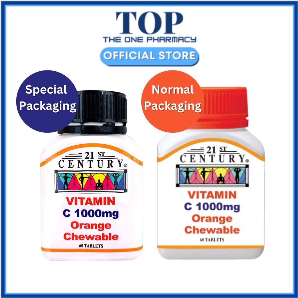 21st Century Vitamin C 1000mg Orange Chewable Tablets 60's Normal