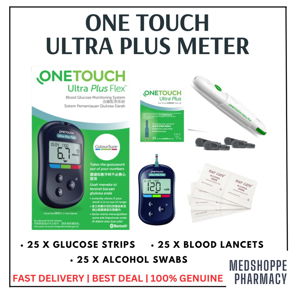 One Touch Ultra Plus Blood Glucose Meter | Shopee Malaysia