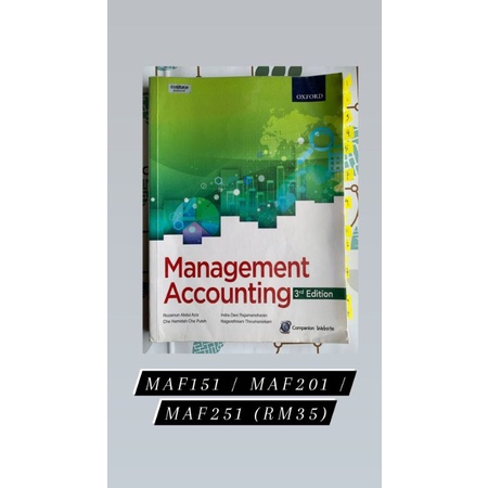 MAF151 MAF201 MAF251 Original Management Accounting 3rd Edition ...