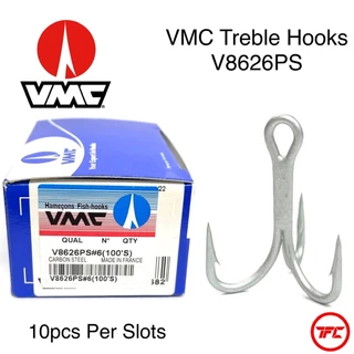 100 pack - VMC 2/0 O'Shaugnessy 4x-Strong Treble Hook-9626PS-2/0 Perma Steel