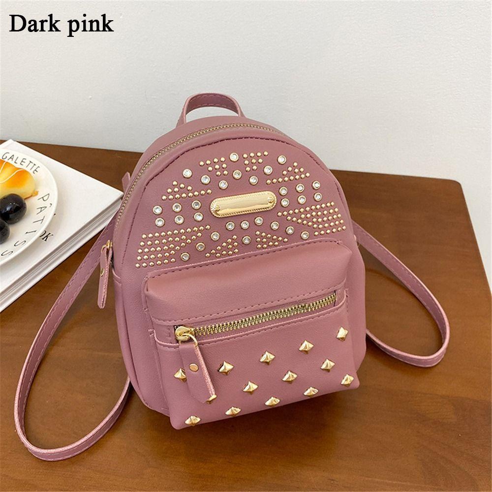 AVOCADD Mini Backpacks Women Rivet PU Leather School Bag Shopee