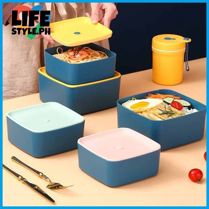 LS Double layer lunch box leak proof bento box sealing multi