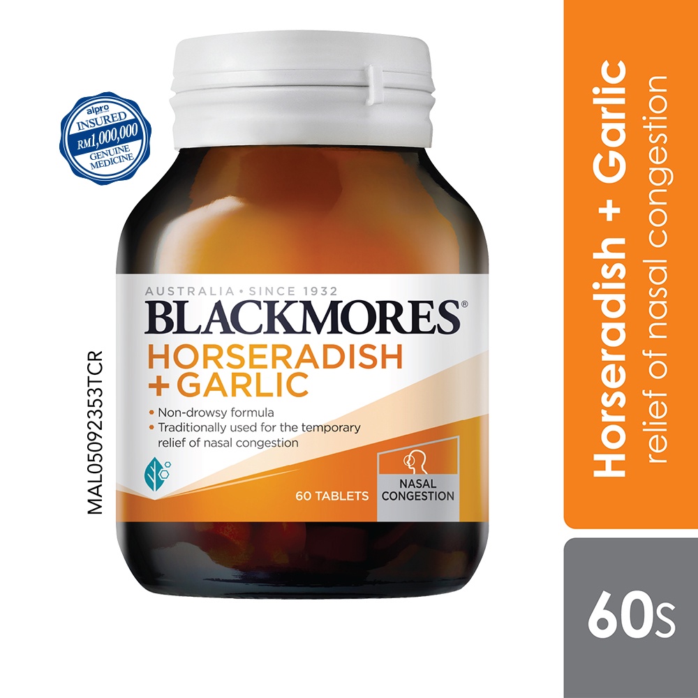 Blackmores Horseradish + Garlic 60s Relieves Cold Congestion Shopee