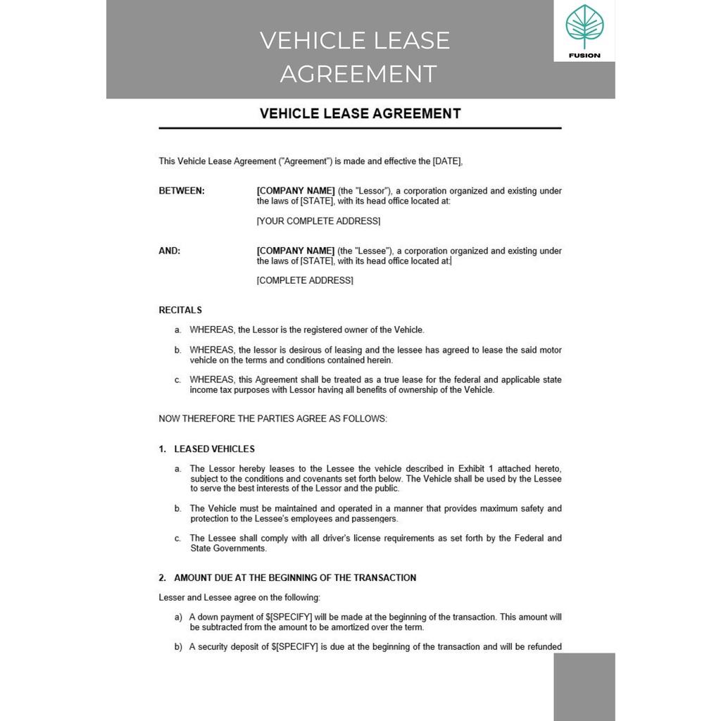 VEHICLE LEASE AGREEMENT Shopee Malaysia