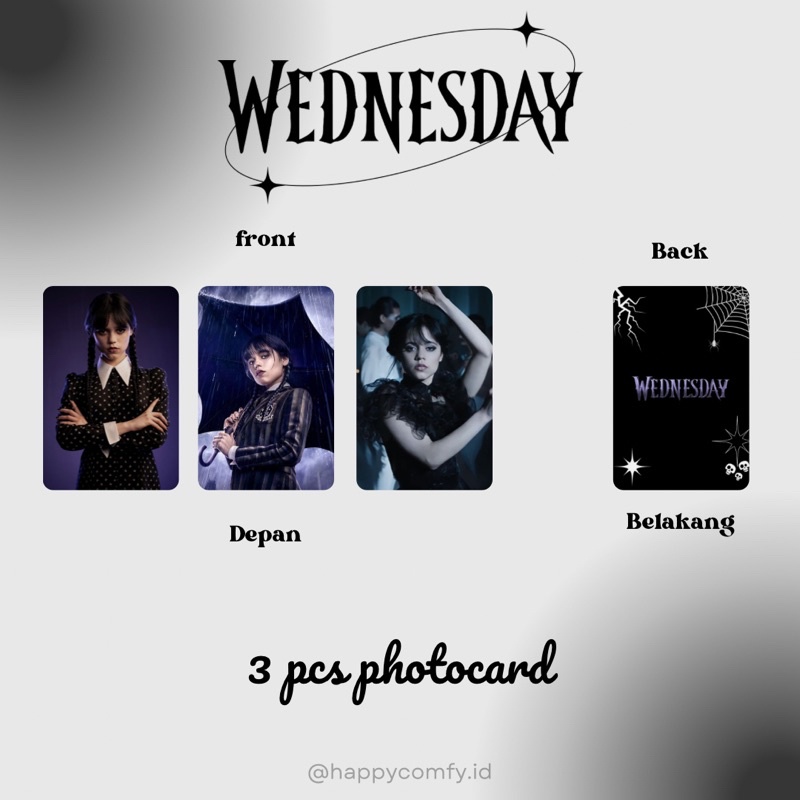 Wednesday Addams 3pcs Photocard fanmade/complete all casts | Shopee ...