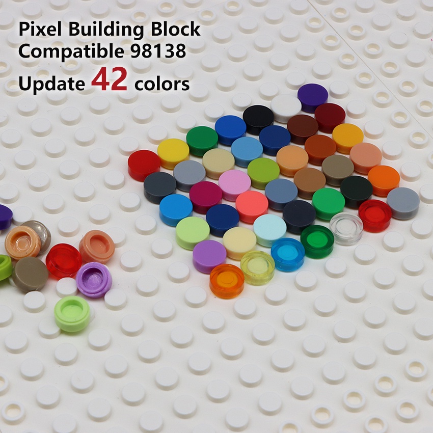 20pcs DIY Pixel Art Brick 1x1 Round Tile Building Block Compatible with ...