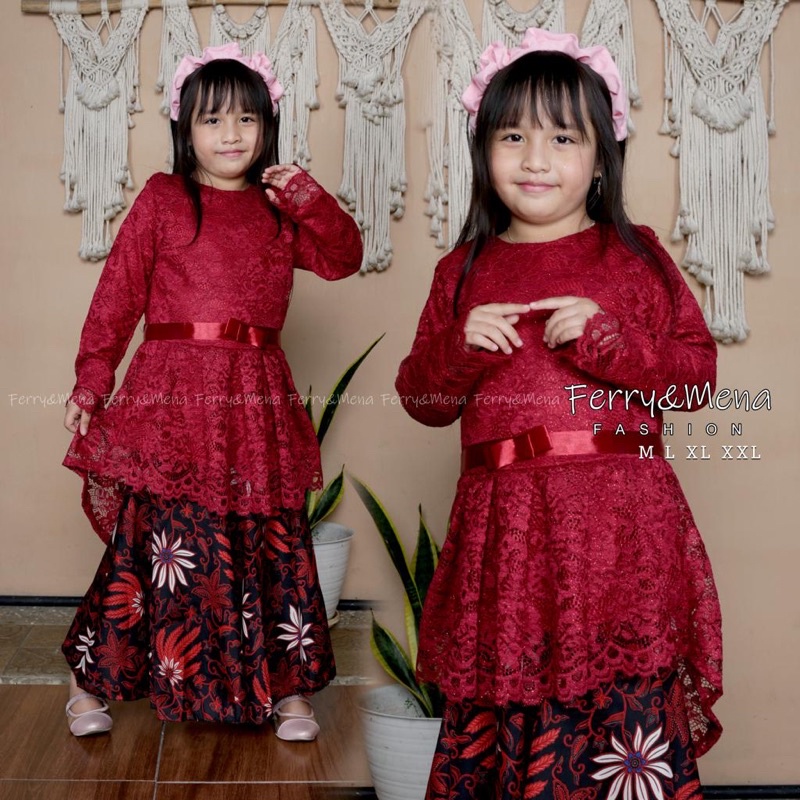 BAJU BUDAK SET KEBAYA AURORA BROKAT SKIRT BATIK DUYUNG Shopee