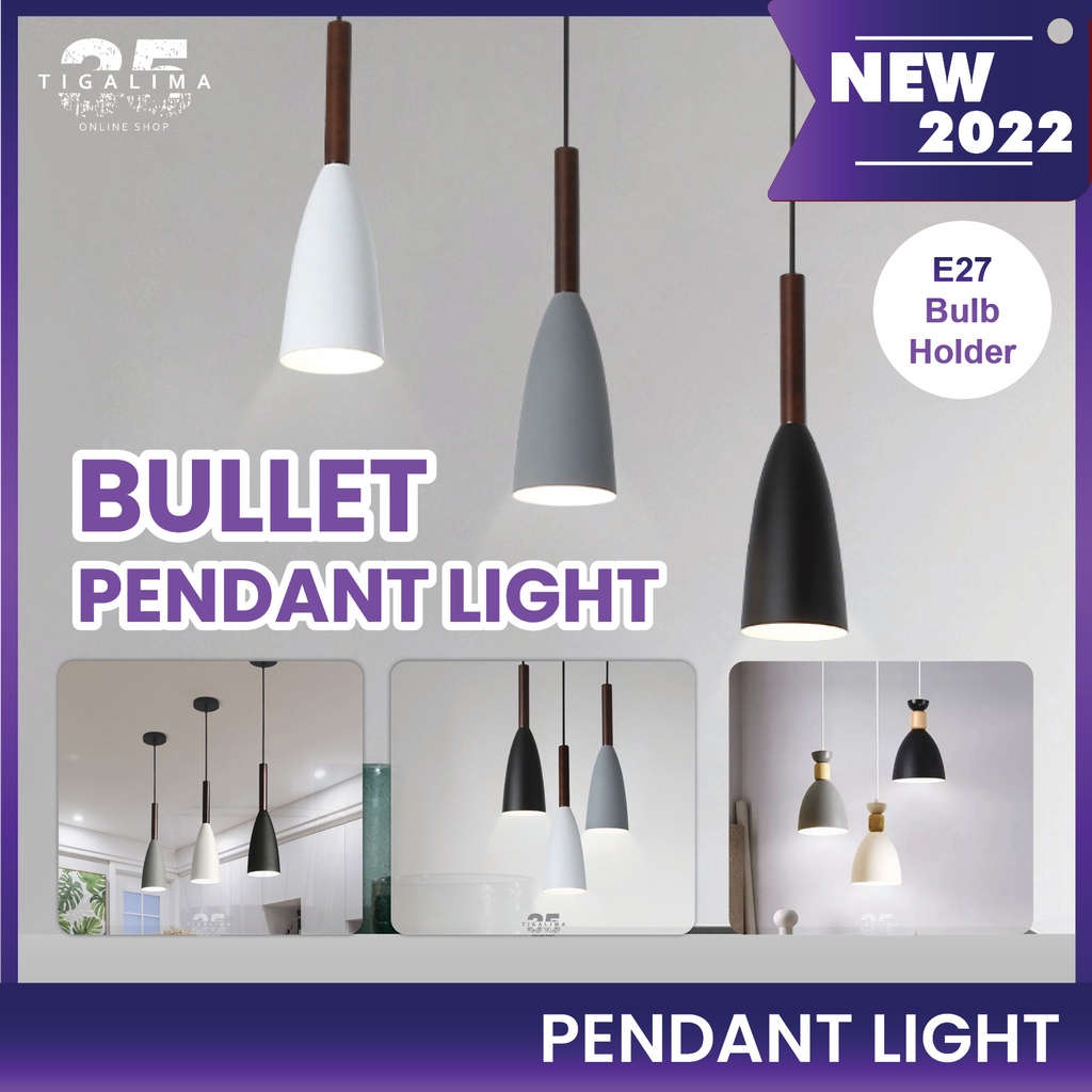 Nordic Pendant Light Dining Hanging Light E27 Holder Single Base ...