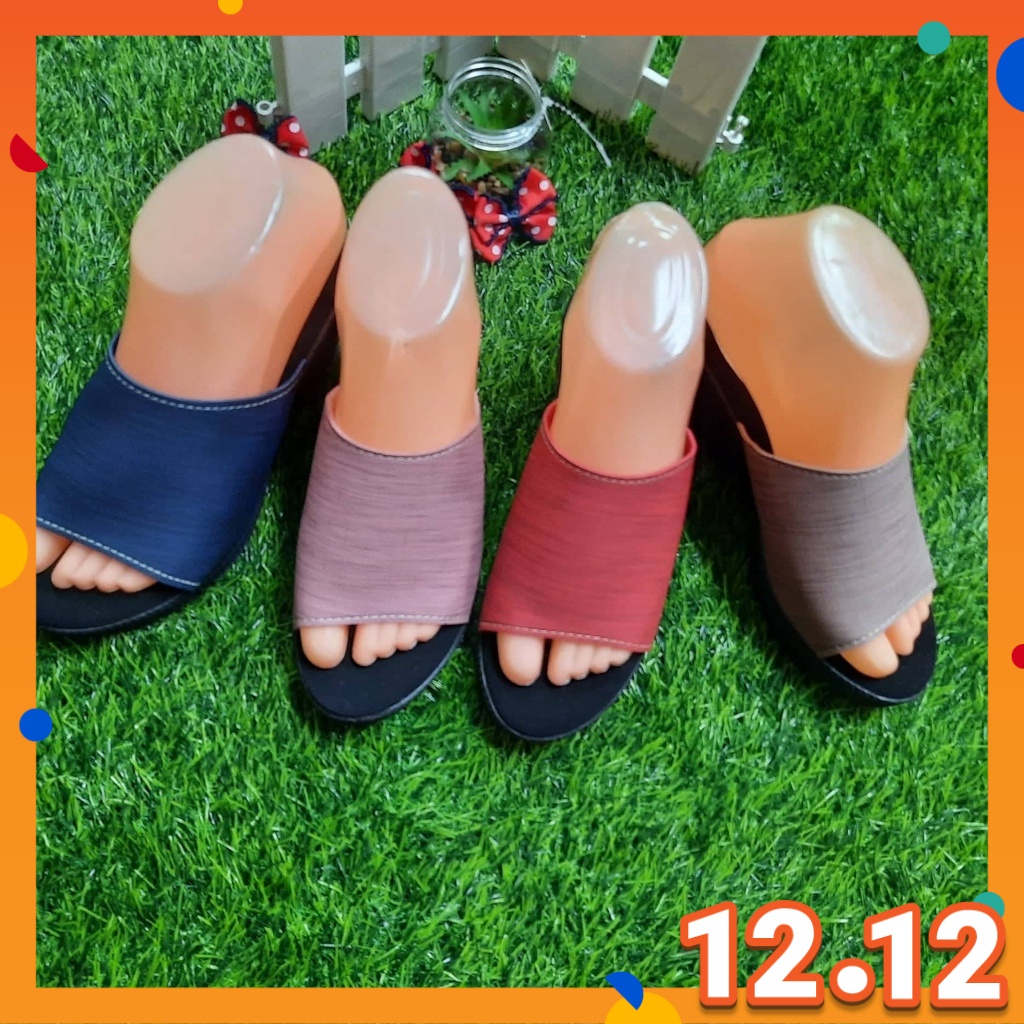 🔥NEW ARRIVAL🔥 Kasut Kiri Kanan Sandal Suede Block Mid Sandal | Shopee ...