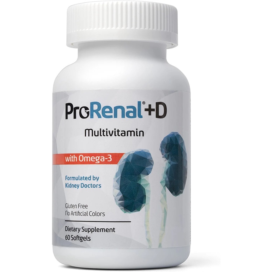 ProRenal+D with Omega-3 Fish Oil Kidney Multivitamin 30-Day Supply 60