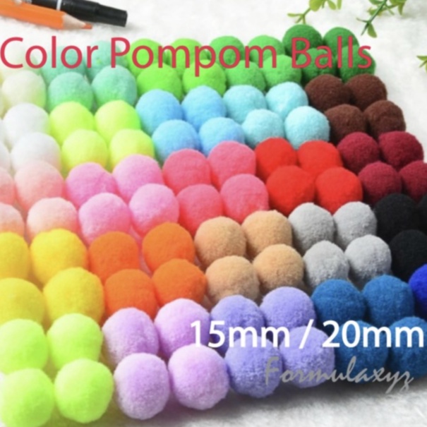 Colour Pompom Balls/Soft Round Fluffy Craft Ball - 15mm, 20mm | Shopee ...