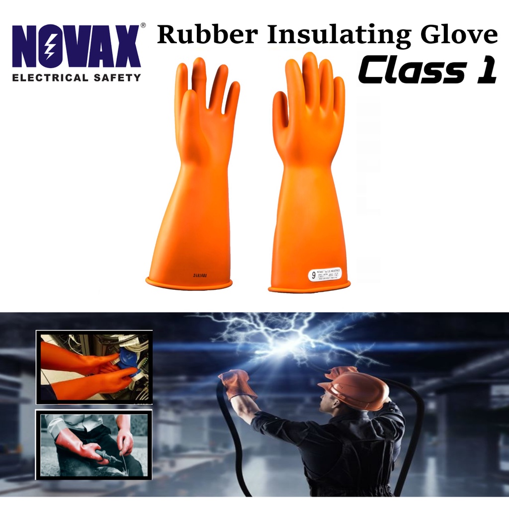 NOVAX RUBBER INSULATING GLOVE CLASS 1 (7.5KV), GLOVE TANGAN ELEKTRIK ...