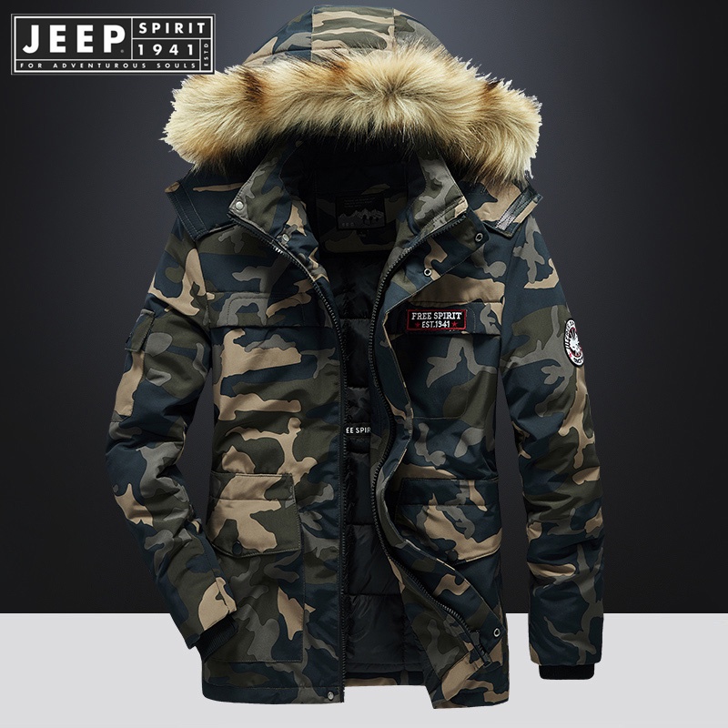 JEEP SPIRIT 1941 ESTD Winter Military Cargo Zipper Camouflage Jacket - Size  4XL/5XL | Shopee Malaysia