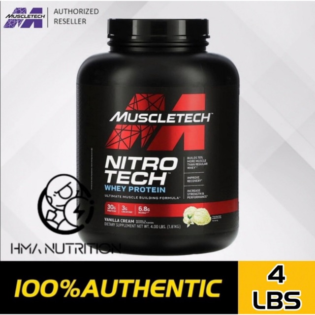MuscleTech NitroTech Whey Protein (4LBS) NitroTech,nitrotech whey ...