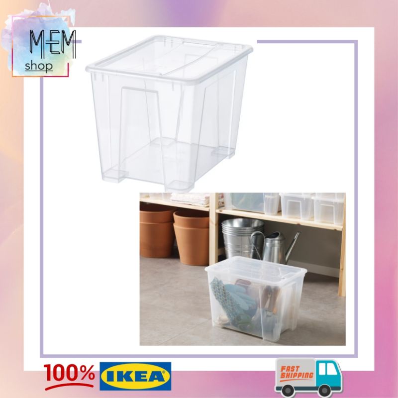 IKEA SAMLA Box With Lid, Transparent (22L) | Shopee Malaysia