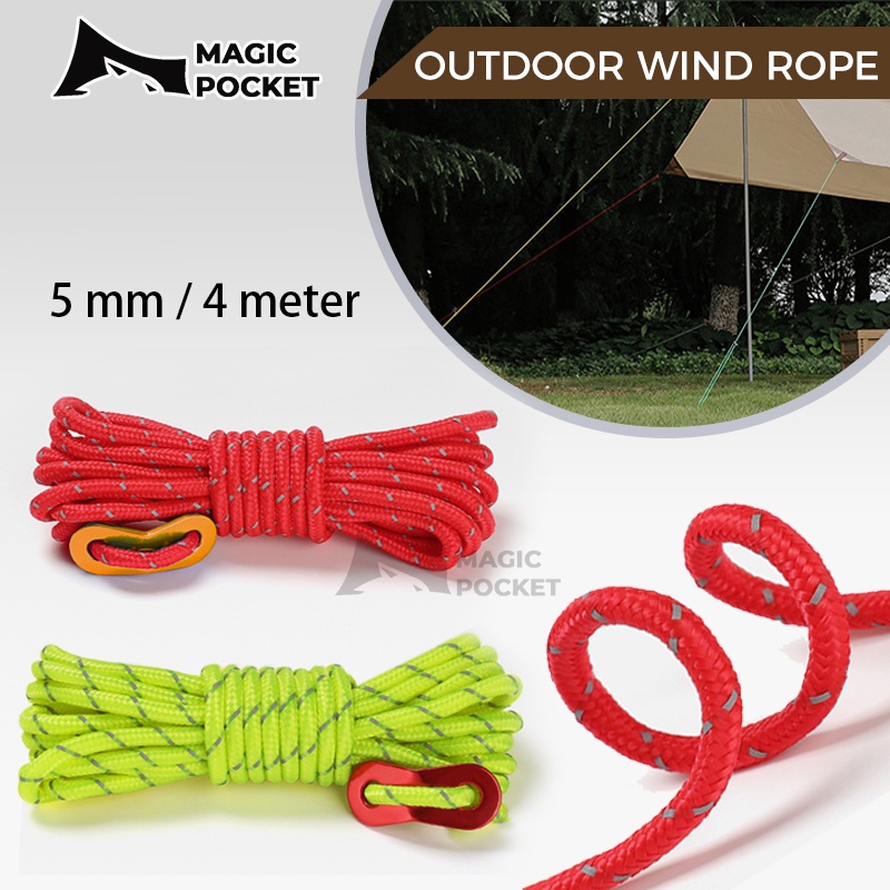 Tent Rope Thick Rope 4Meter Camping Tent Flysheet Wind Rope Parachute ...