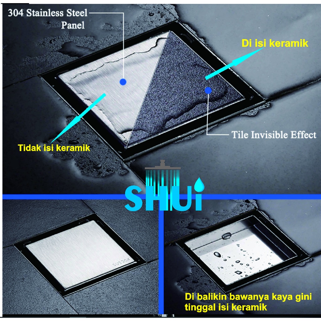 Floor drain Minimalist Box - SUS304 Anti-Insect Got Filter - Smart Tile ...