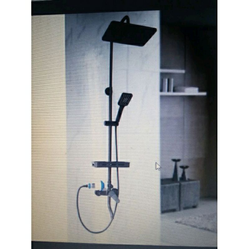 HITAM Shower Pole Coulumn Mixer Hot Cold Black Shopee Malaysia