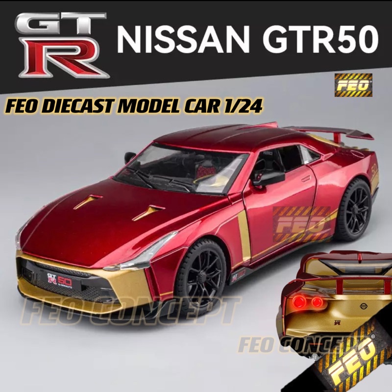 FEO Minauto Nissan GTR50 GTR R35 Diecast Car Model Metal Pull Back