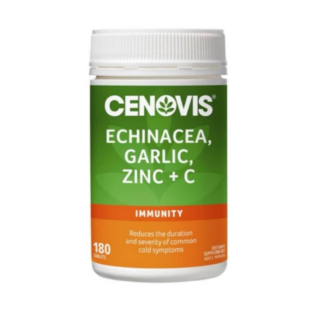 Cenovis Echinacea Garlic Zinc & C Value Pack 180 Tablets Exclusive