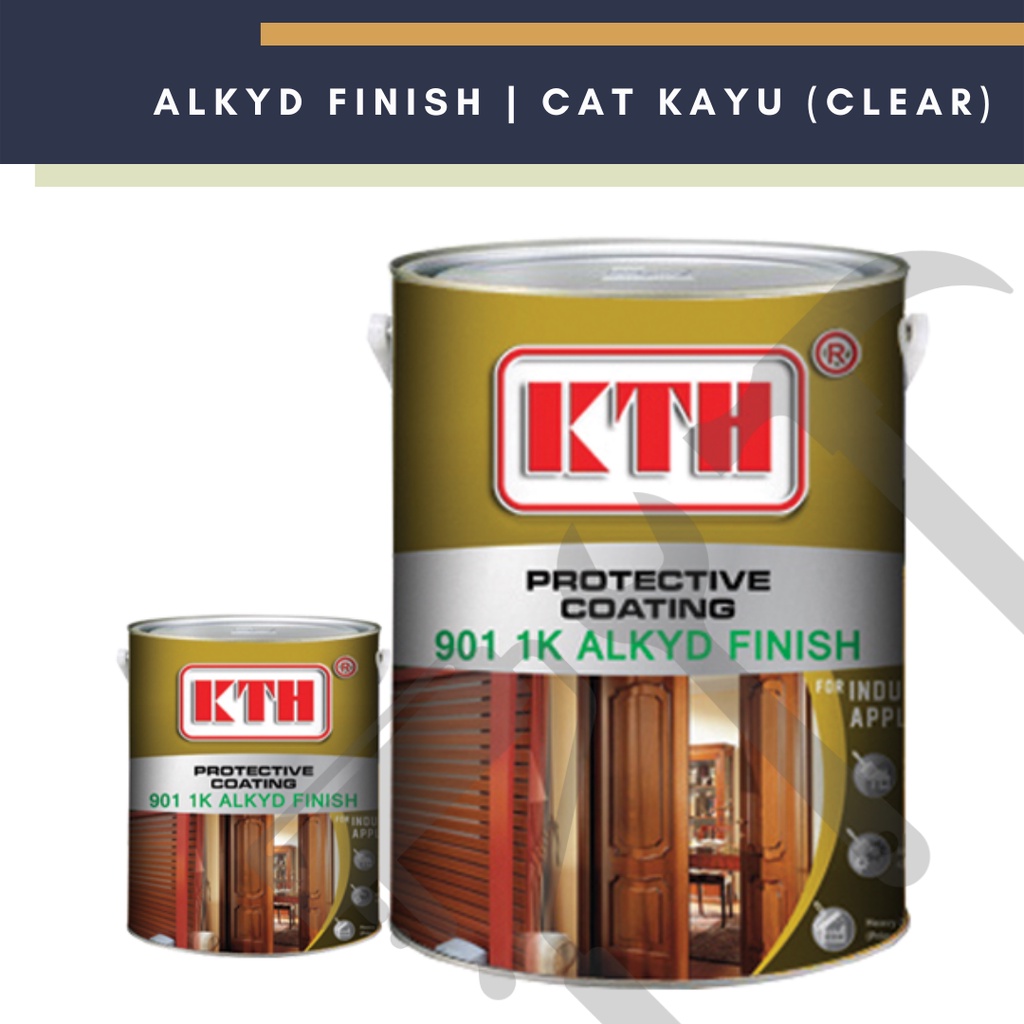 5L KTH 901 1K Alkyd Finish Clear Kayu Cat Kayu Shopee Malaysia