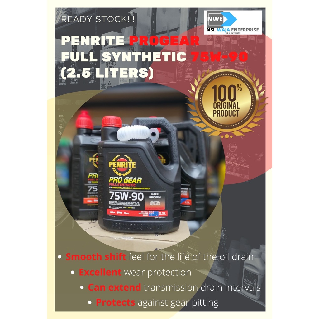PENRITE PRO GEAR 75W90 (Full Syn.) MANUAL GEARBOXES, TRANSAXLES AND