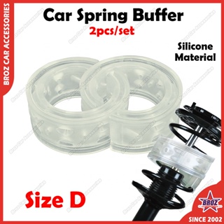 Size D Transparent Car Spring Buffer Silicone Silicon Coil Spring Cushion  Buffer Shocks Absorber Suspension 2pcs/set