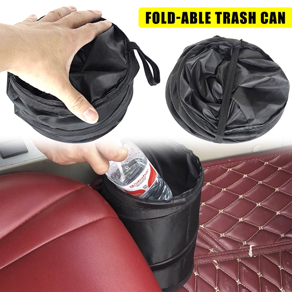 Car Foldable Waterproof Dust Bin Bag Garbage Can Trash Tin Cup Holder ...