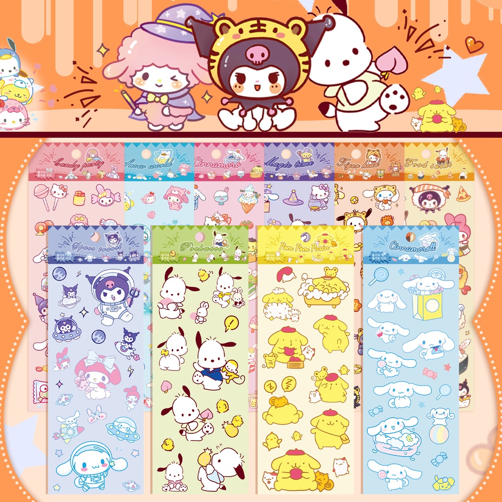 Sanrio Cute Stickers Cinnamoroll Gooka Decorative PVC Stickers DIY ...