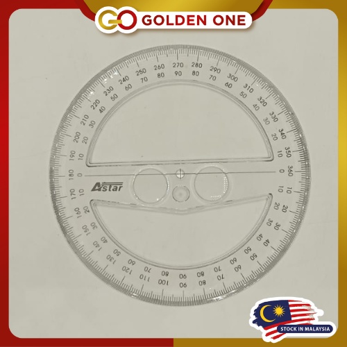 Astar Transparent Geometric Protractor 360° Round Ruler (SL11) (Price ...