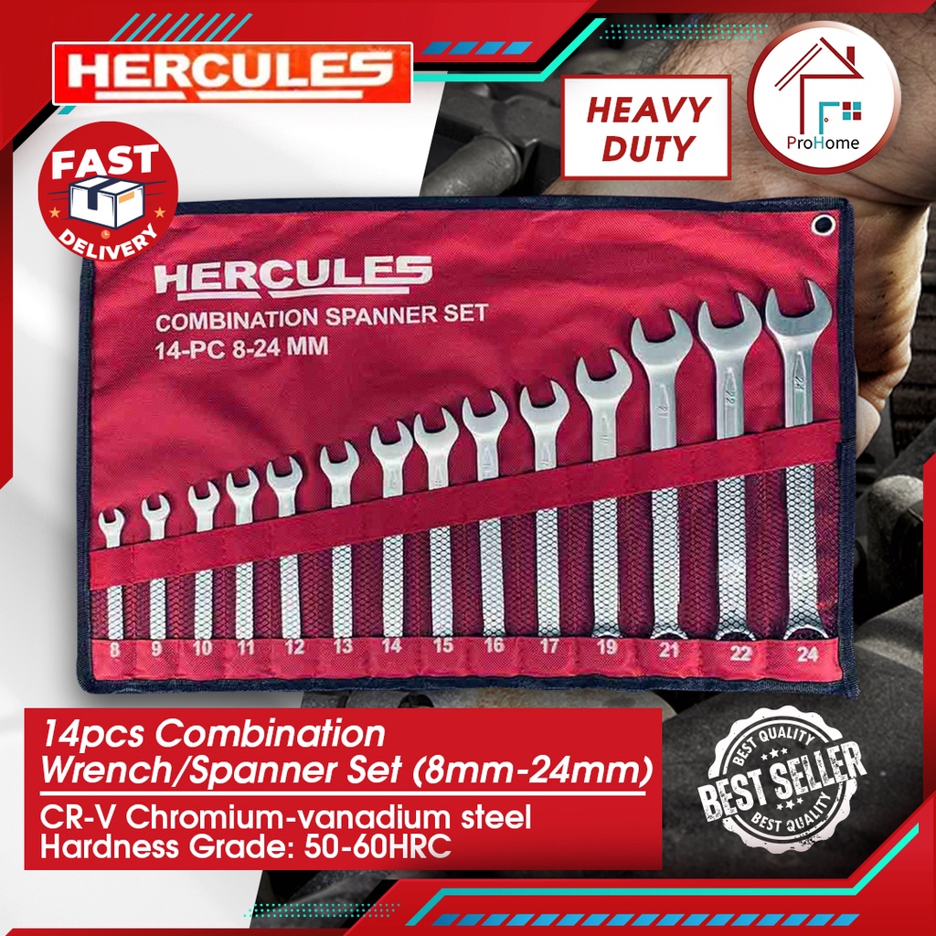 *Fast Shipping* HERCULES 14pcs 824mm Combination Spanner Set. CRV