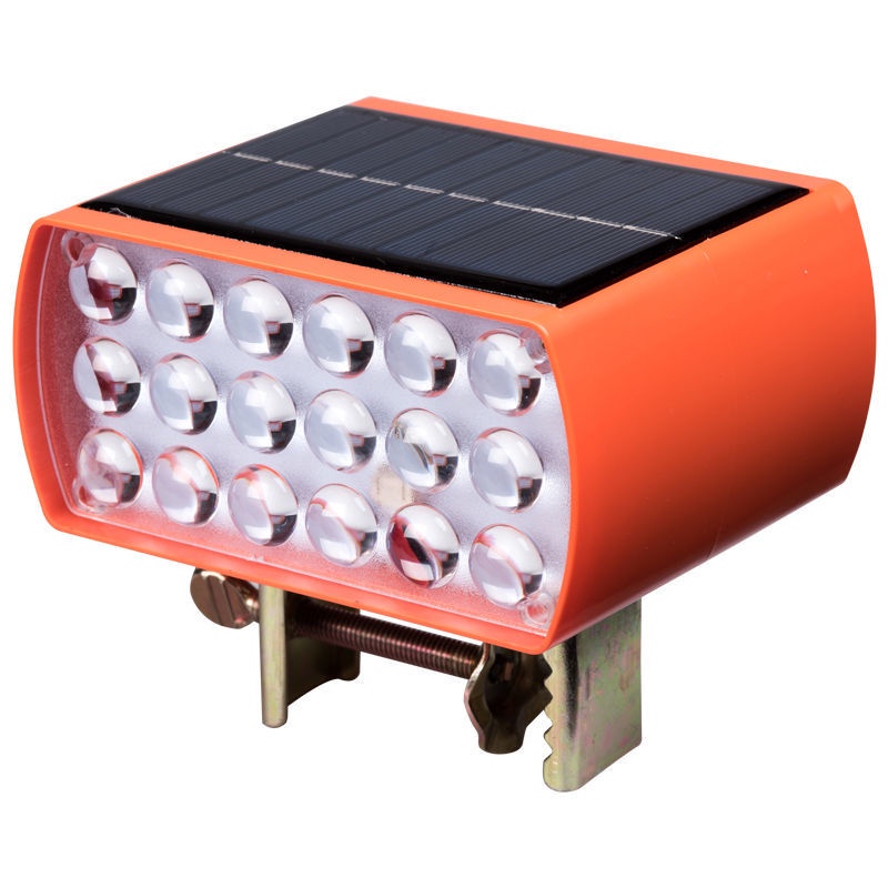 Solar DoubleSided Traffic Cone Warning Light Charging Red and Blue