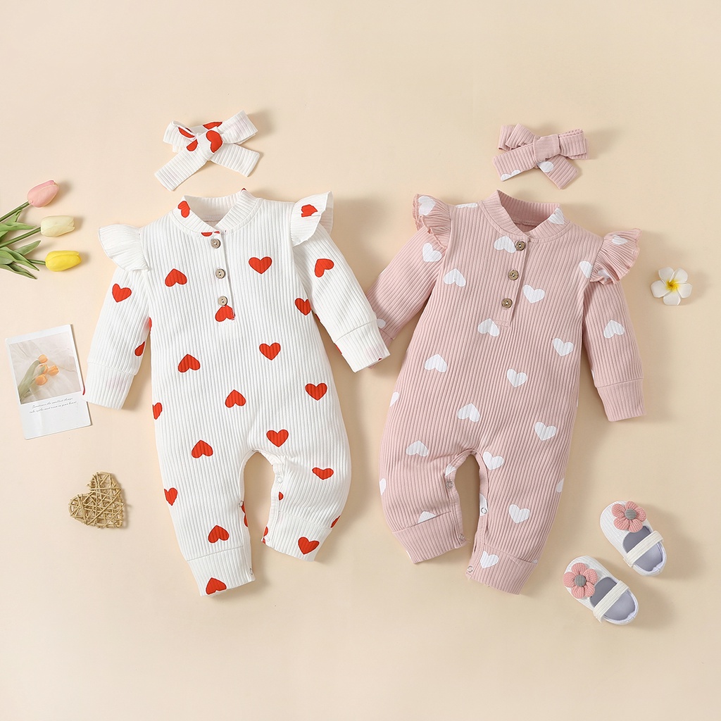 baby girl romper Newborn baby girl Long sleeve Cotton jumpsuit baby ...