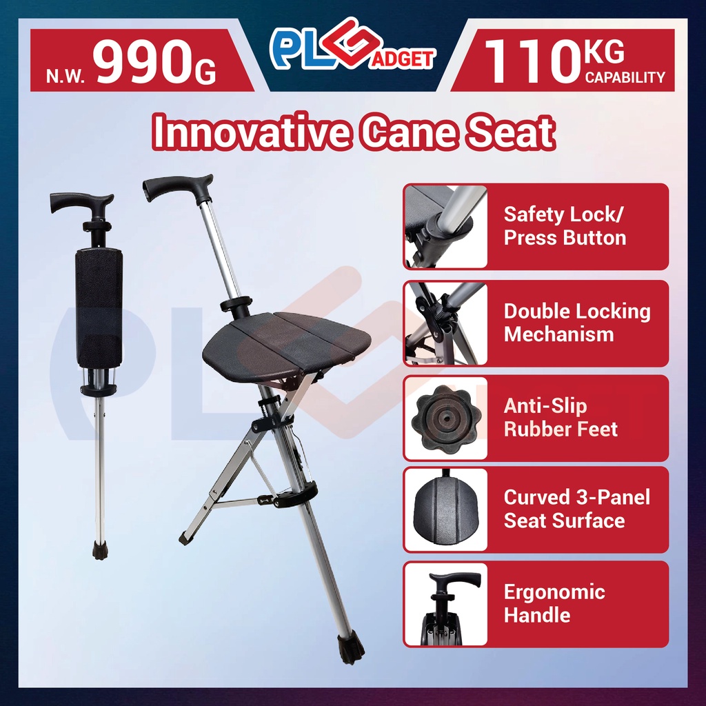 PLG Genuine Innovative Cane Seat Multipurpose Mobility Aid / Tripod