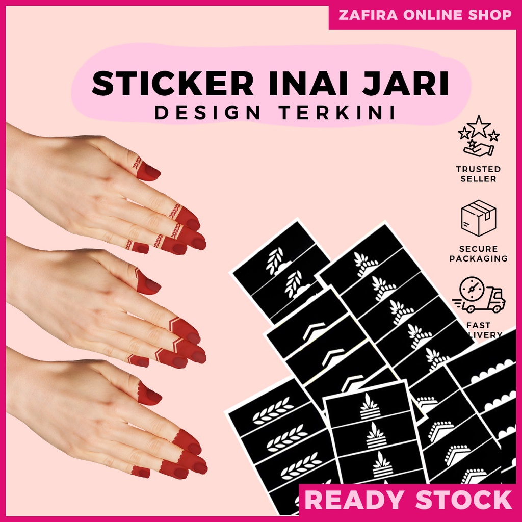Sticker Inai Jari Celup Henna Design Terkini | Shopee Malaysia