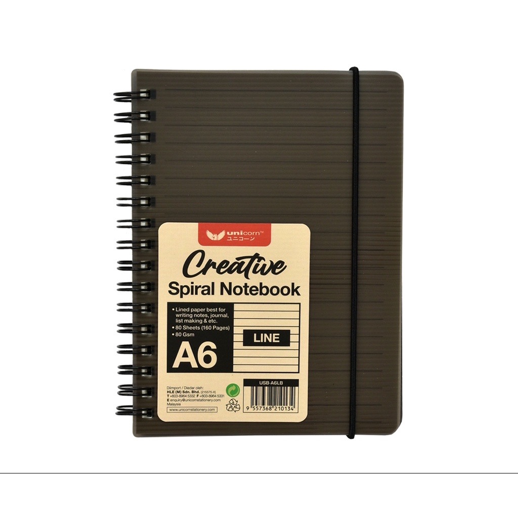 Creative Spiral Notebook A6 Plastic Cover (80sheets) | Shopee Malaysia