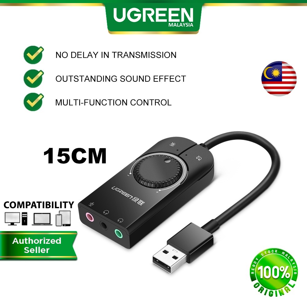 UGREEN Sound Card External USB Stereo Audio Card Adapter USB to Jack 3 ...